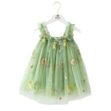 1-5 Years Toddler Baby Girls New Summer Dress for Kids Clothes Children Dress Puffy Mesh Tutu Princess Floral Embroidery Clothes