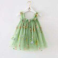 1-5 Years Toddler Baby Girls New Summer Dress for Kids Clothes Children Dress Puffy Mesh Tutu Princess Floral Embroidery Clothes
