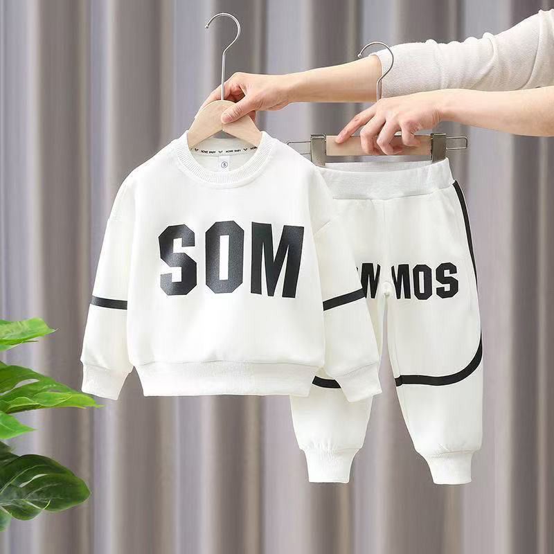Spring Autumn Boys Clothing Set New Children's Baby Top and Pants Two Piece Boys Long Sleeve Sweater Set Kids Clothes Suit