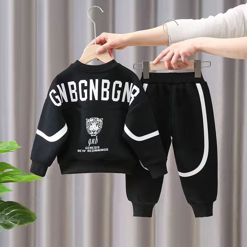 Spring Autumn Boys Clothing Set New Children's Baby Top and Pants Two Piece Boys Long Sleeve Sweater Set Kids Clothes Suit
