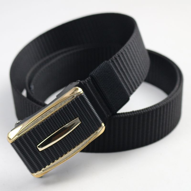 Trendy Luxury Brand Nylon Belt Sports Business Casual Weave Waist Band Automatic Buckle Waistbands