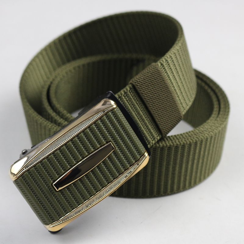 Trendy Luxury Brand Nylon Belt Sports Business Casual Weave Waist Band Automatic Buckle Waistbands