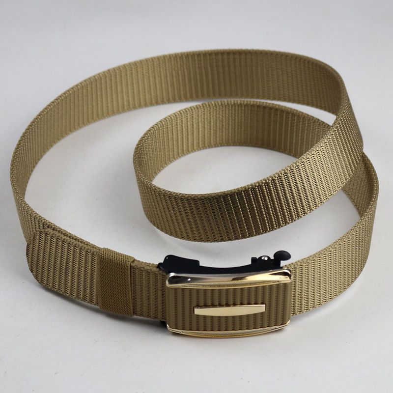 Trendy Luxury Brand Nylon Belt Sports Business Casual Weave Waist Band Automatic Buckle Waistbands