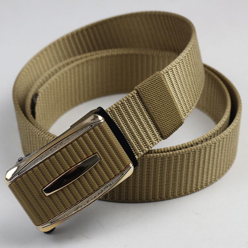 Trendy Luxury Brand Nylon Belt Sports Business Casual Weave Waist Band Automatic Buckle Waistbands