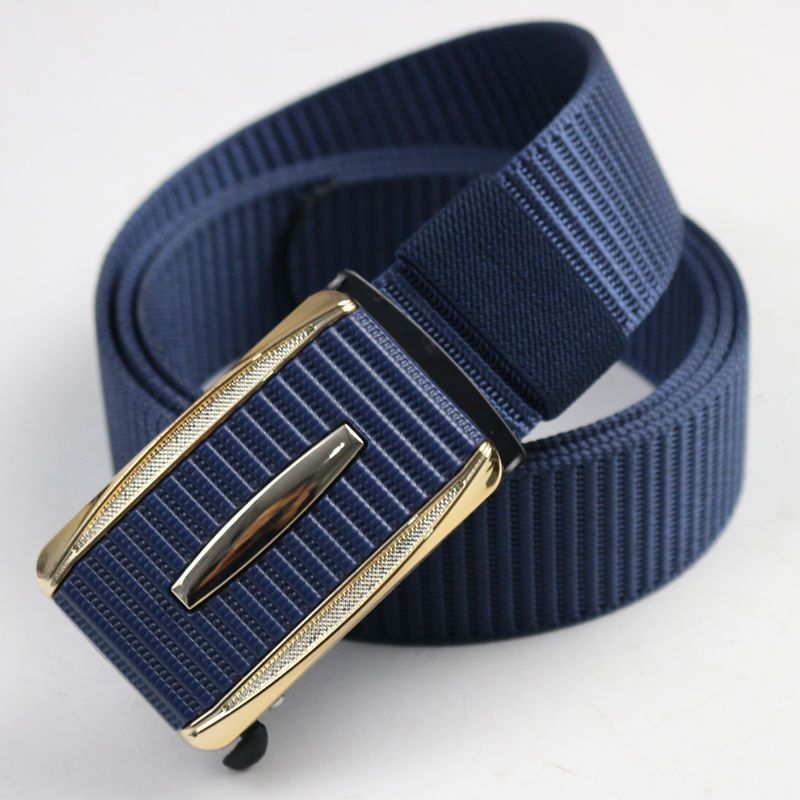 Trendy Luxury Brand Nylon Belt Sports Business Casual Weave Waist Band Automatic Buckle Waistbands