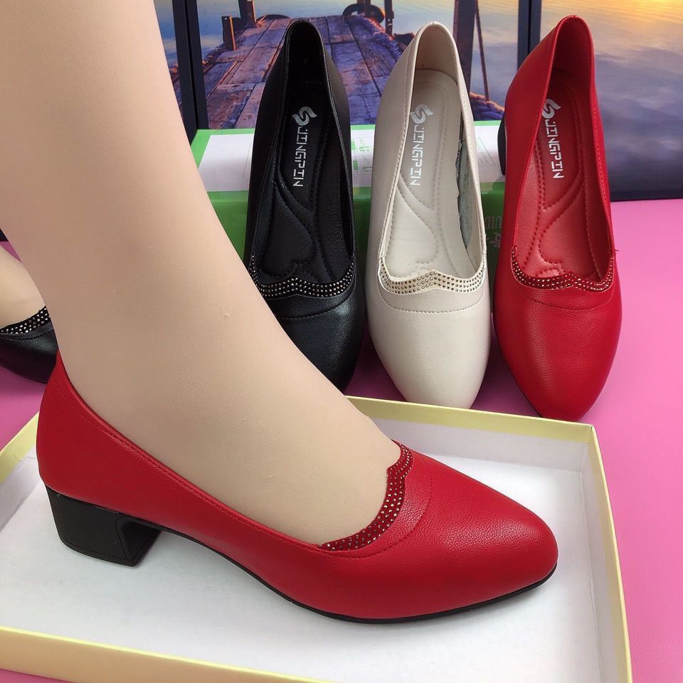 Women Cute Round Toe High Quality Spring Slip On High Heel Shoes Lady Classic Comfort European Stylish