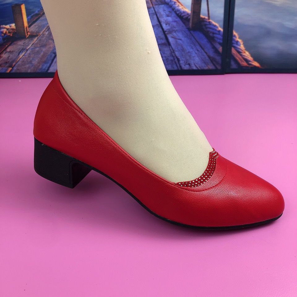 Women Cute Round Toe High Quality Spring Slip On High Heel Shoes Lady Classic Comfort European Stylish