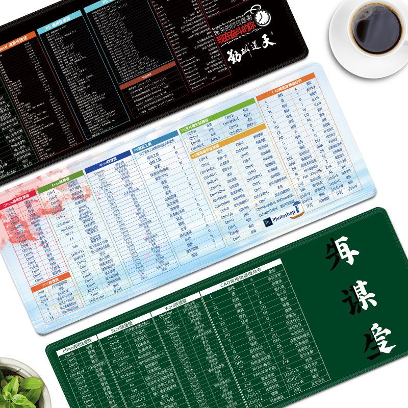 Big Gaming Mouse Pad Gamer Mousepad Large Mouse Mat XXL Desk Mat With Office Software Shortcuts Pattern For Mice Laptop Keyboard