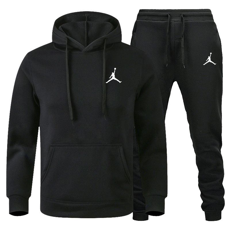 Autumn/Winter Men's jogging Fitness sportswear Set: Fashionable long-sleeved sweatshirt + casual pants 2-piece set