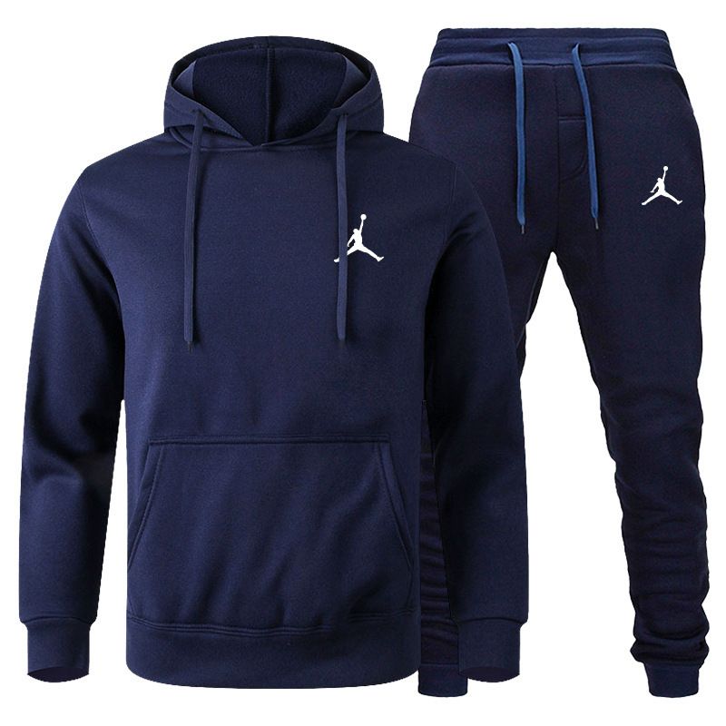 Autumn/Winter Men's jogging Fitness sportswear Set: Fashionable long-sleeved sweatshirt + casual pants 2-piece set