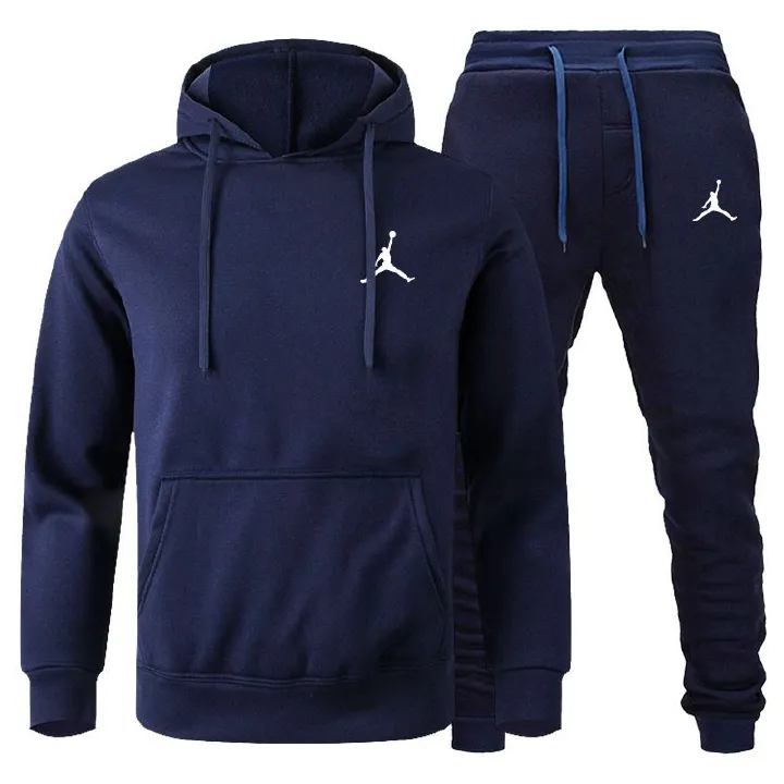 Autumn/Winter Men's jogging Fitness sportswear Set: Fashionable long-sleeved sweatshirt + casual pants 2-piece set