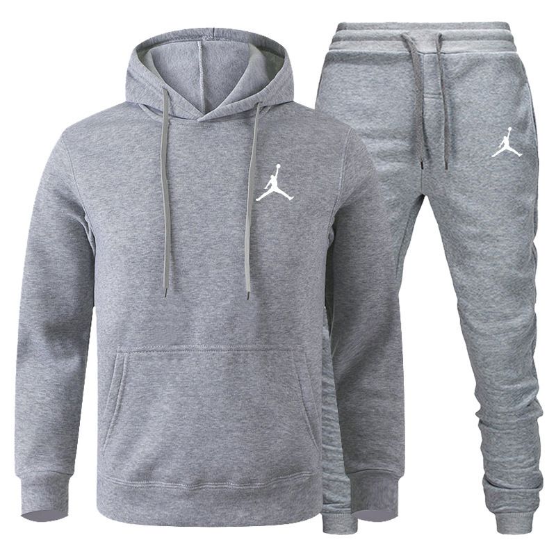 Autumn/Winter Men's jogging Fitness sportswear Set: Fashionable long-sleeved sweatshirt + casual pants 2-piece set