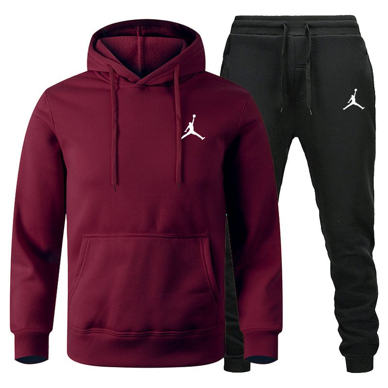Autumn/Winter Men's jogging Fitness sportswear Set: Fashionable long-sleeved sweatshirt + casual pants 2-piece set