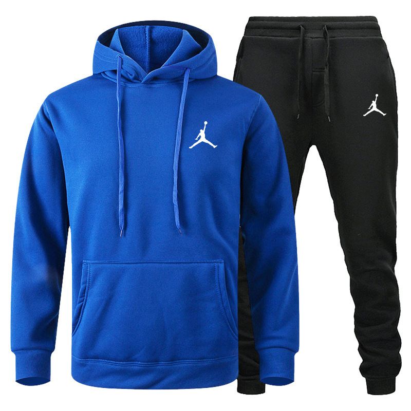 Autumn/Winter Men's jogging Fitness sportswear Set: Fashionable long-sleeved sweatshirt + casual pants 2-piece set