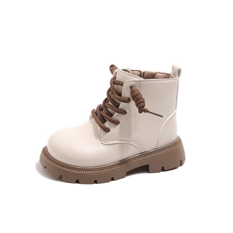 New Children's Ankle Boots Simple British Style Girls Causal Leather Shoes Spring Autumn Kids Fashion School Platform Boots