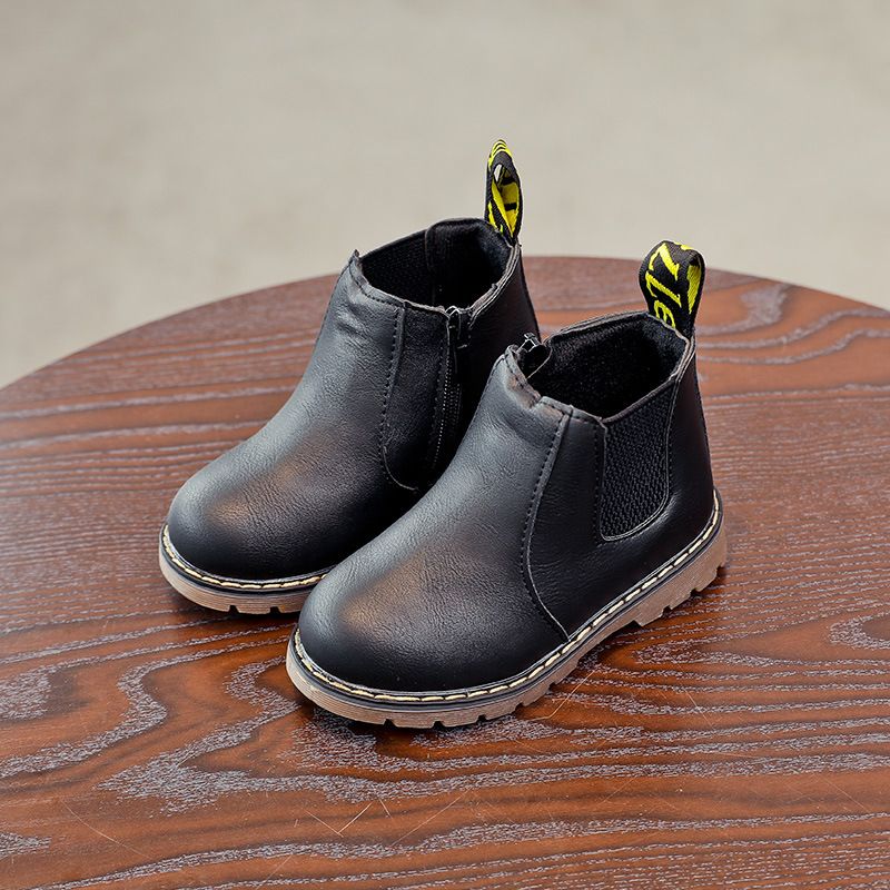 Autumn - Winter Kids' Snow Boots - Boys' British - Style Solid - Color Warm Boots, Girls' Trendy Short Boots for Walks