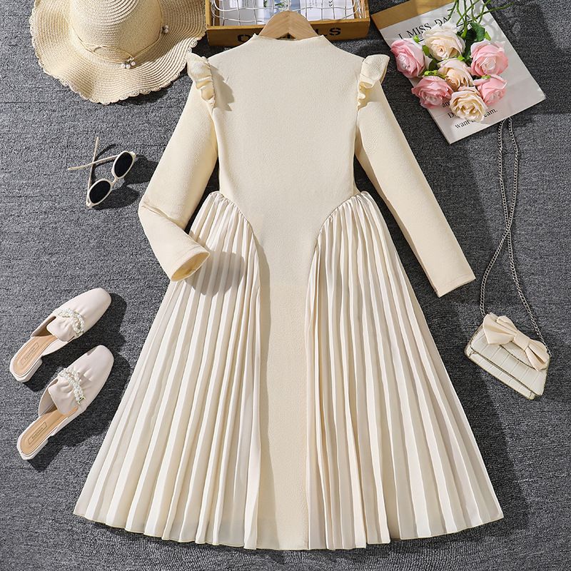 Summer New Teen Girls Dress Solid Color Patchwork Sleeveless A-Line Dress For 8-12 Years Girls Daily Casual Elegant Dance Dress