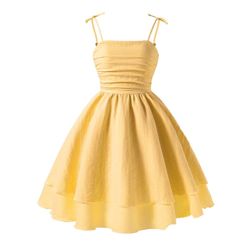 Summer Girls Dress Solid Color Sling Tiered Sleeveless Princess Dress For 8 9 10 11 12 Years Teen Girls Party Dress Costume