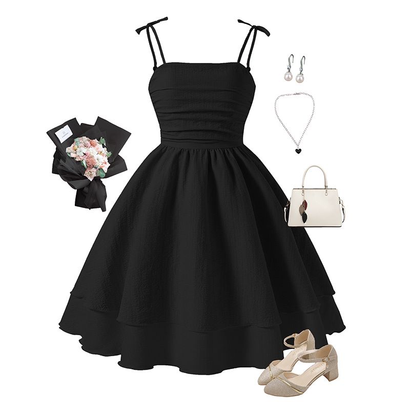 Summer Girls Dress Solid Color Sling Tiered Sleeveless Princess Dress For 8 9 10 11 12 Years Teen Girls Party Dress Costume
