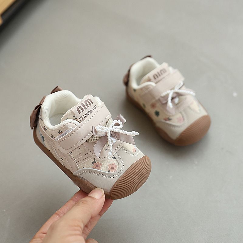 Baby Casual Shoes Soft Sole Princess Style for Girls Fashion Shoes Sweet Back Bows  Autumn New Kids Walking Shoes