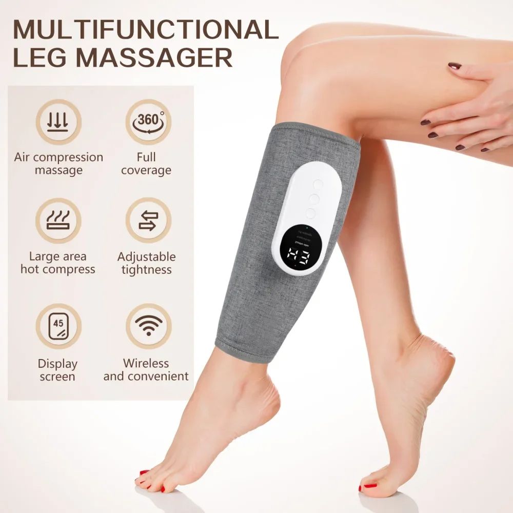 Leg Massager Portable Calf Massager with Compression And Heat for Women Men Kneading Air Pressure Leg Air Compression Massager