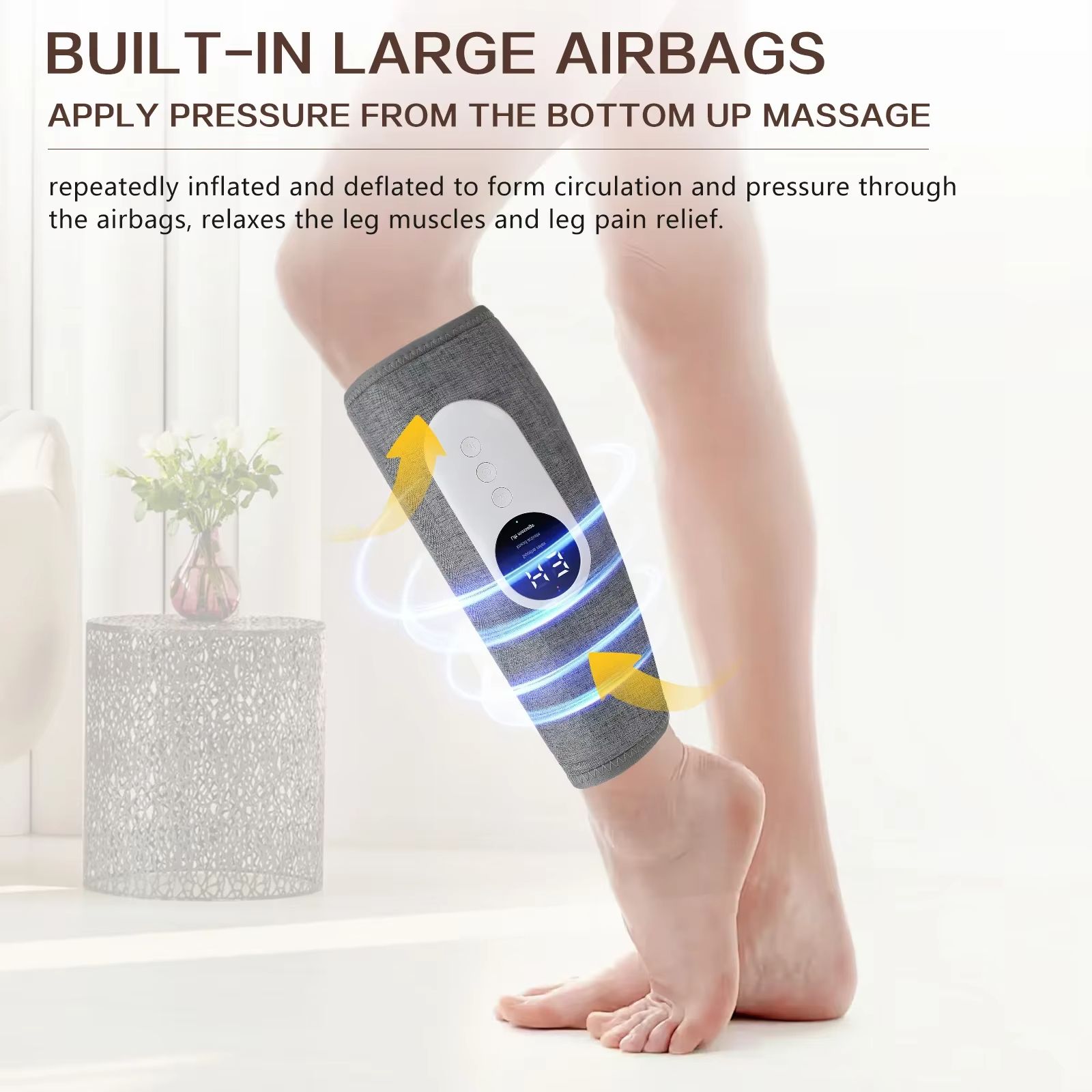 Leg Massager Portable Calf Massager with Compression And Heat for Women Men Kneading Air Pressure Leg Air Compression Massager