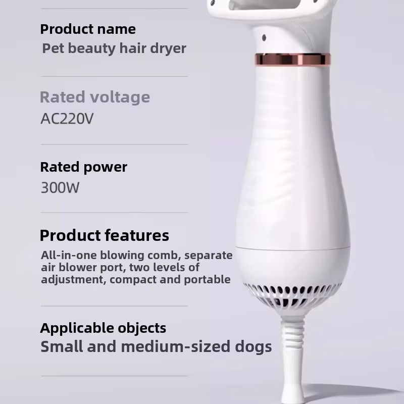 Pet Hair Dryer for Dogs Cats Bath Grooming Blow-dry Pets Products Accessories Low Noise Both Blow Comb Constant Temperature