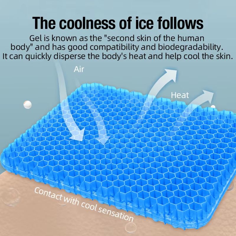 Car Gel Seat Cushion 3D Honeycomb Cool Breathable Cool Seat Cushion Car Home Office Chair Seat Cushion Car Upholstery
