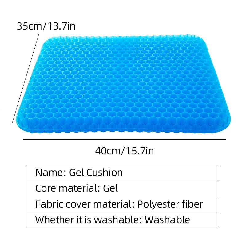 Car Gel Seat Cushion 3D Honeycomb Cool Breathable Cool Seat Cushion Car Home Office Chair Seat Cushion Car Upholstery