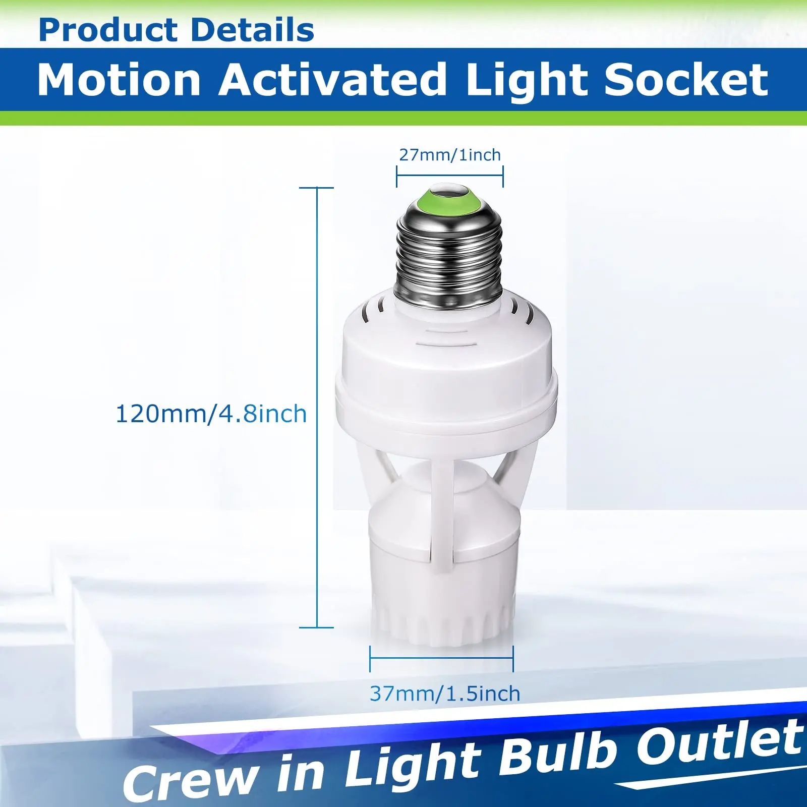 100-240V Motion Detector Sensor Light Switch E27 Lamp Bulb Socket Adapter Base Holder With Light Control Smart Switch
