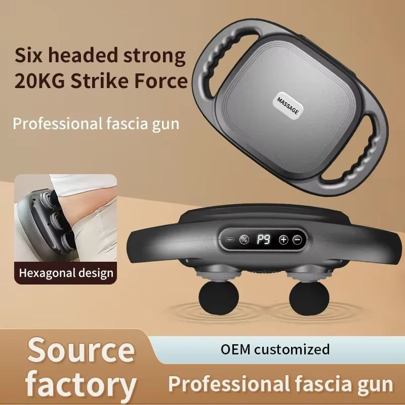 New Six Head Fascia Gun Multi Functional Full Body Professional Deep Massage Home High Frequency Muscle Relaxation Massage Gun