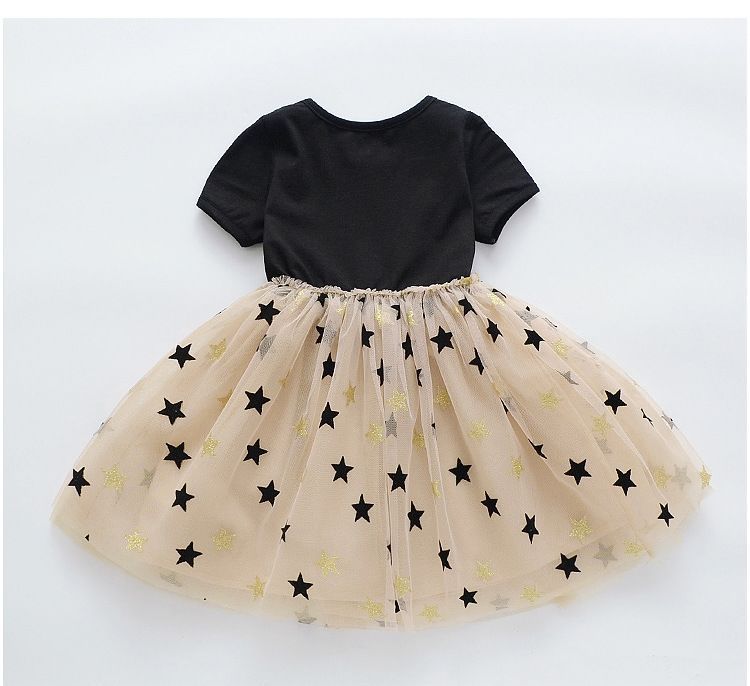 Summer Toddler Girl Dress Casual Birthday Party Star Shaggy Dress for 2-6Y Kids Princess Star Pattern Tulle Tutu Dress