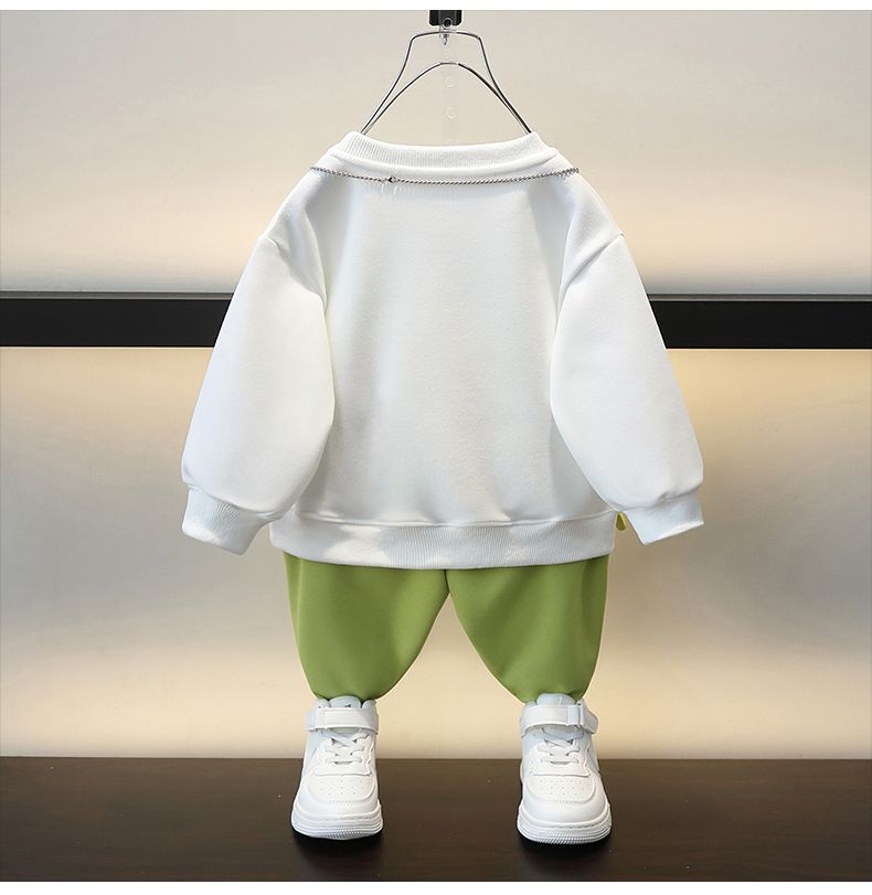 Autumn Children  Boys Clothes Sets Kids Cartoon Dinosaur Sweater Pullover Top & Pants 2 Pieces Letter Outfit Tracksuit