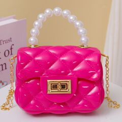 Fashion Kids PVC  Leather Crossbody Bags Girls Heart Shoulder Bags Children Mini Coin Purses Jelly Bag Kids Handbag