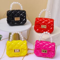 Fashion Kids PVC  Leather Crossbody Bags Girls Heart Shoulder Bags Children Mini Coin Purses Jelly Bag Kids Handbag