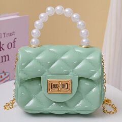 Fashion Kids PVC  Leather Crossbody Bags Girls Heart Shoulder Bags Children Mini Coin Purses Jelly Bag Kids Handbag