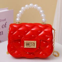 Fashion Kids PVC  Leather Crossbody Bags Girls Heart Shoulder Bags Children Mini Coin Purses Jelly Bag Kids Handbag