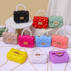 Fashion Kids PVC  Leather Crossbody Bags Girls Heart Shoulder Bags Children Mini Coin Purses Jelly Bag Kids Handbag