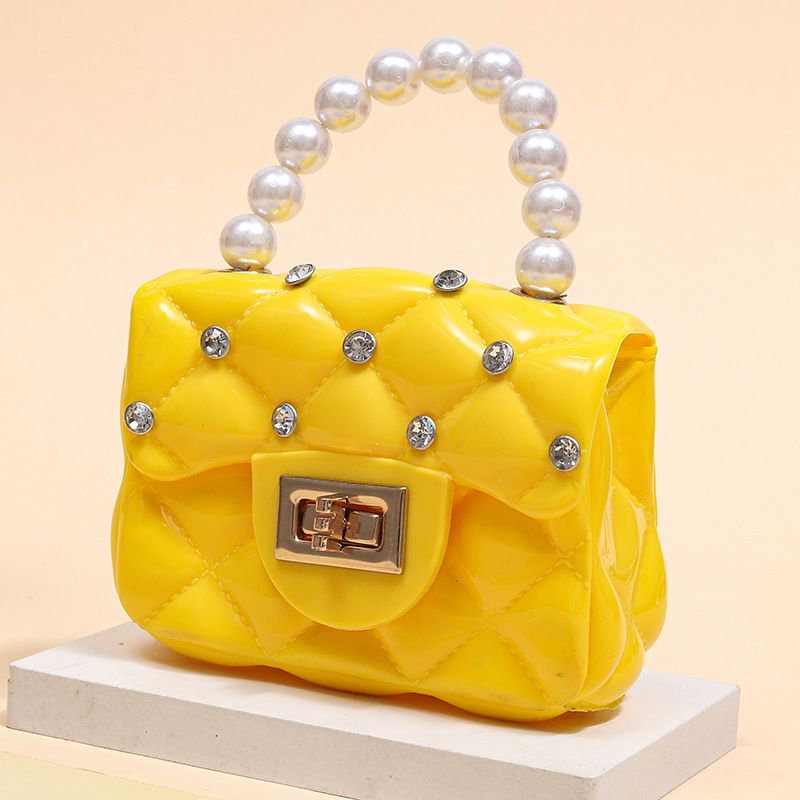 Fashion Kids PVC Handbag Girls Pearl Handbag Bill of Lading Children Mini Coin Purses Jelly Bag Kids Handbag