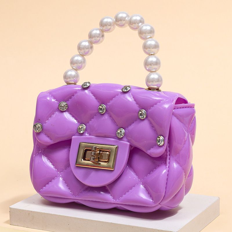 Fashion Kids PVC Handbag Girls Pearl Handbag Bill of Lading Children Mini Coin Purses Jelly Bag Kids Handbag