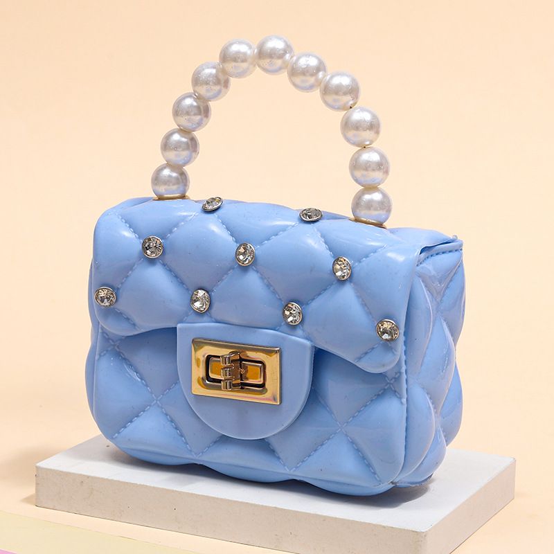 Fashion Kids PVC Handbag Girls Pearl Handbag Bill of Lading Children Mini Coin Purses Jelly Bag Kids Handbag