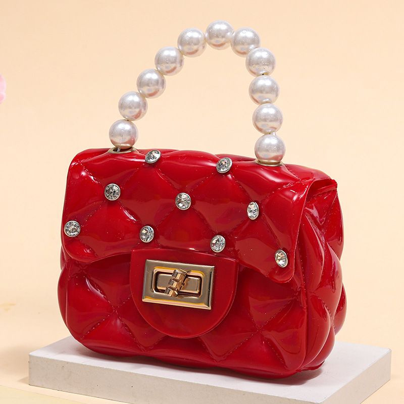 Fashion Kids PVC Handbag Girls Pearl Handbag Bill of Lading Children Mini Coin Purses Jelly Bag Kids Handbag