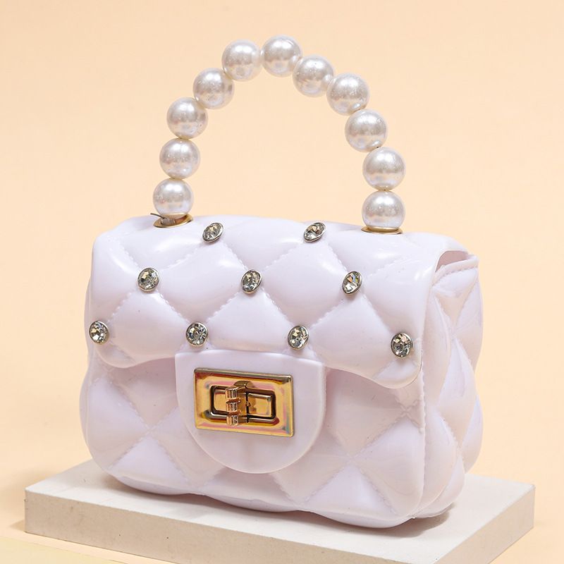 Fashion Kids PVC Handbag Girls Pearl Handbag Bill of Lading Children Mini Coin Purses Jelly Bag Kids Handbag