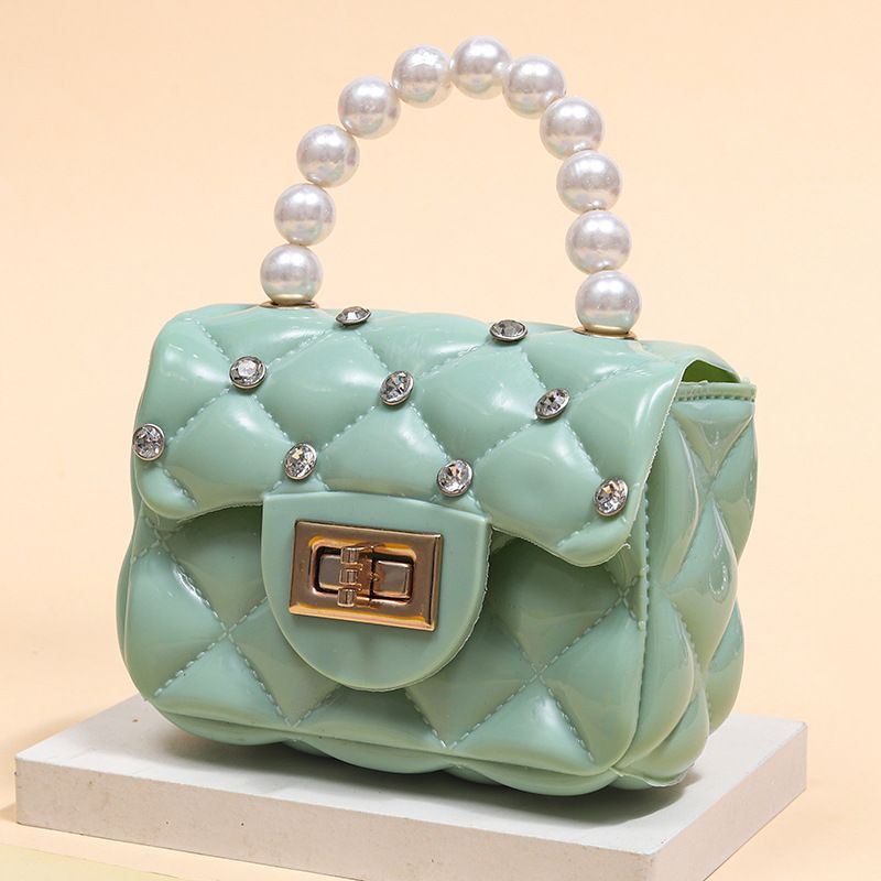 Fashion Kids PVC Handbag Girls Pearl Handbag Bill of Lading Children Mini Coin Purses Jelly Bag Kids Handbag