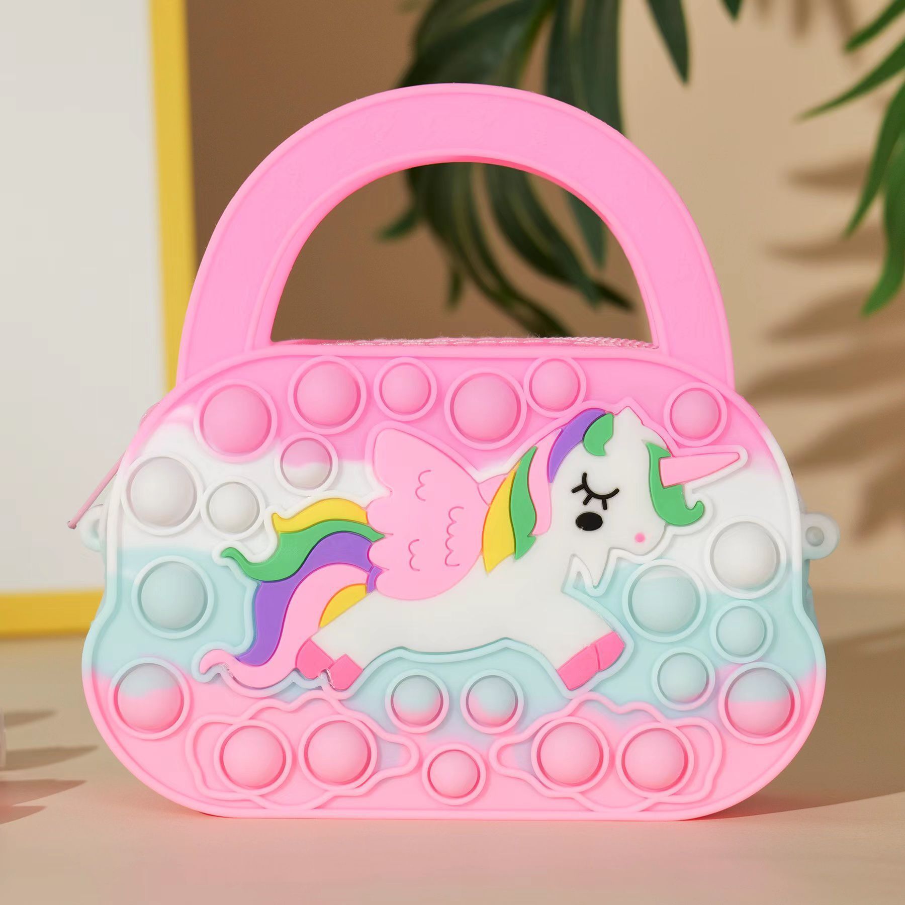 Unicorn Purse Rainbow Handbag  Toys for Girls Kids Pop Sensory Popper Toy for Unicorn Birthday Gifts