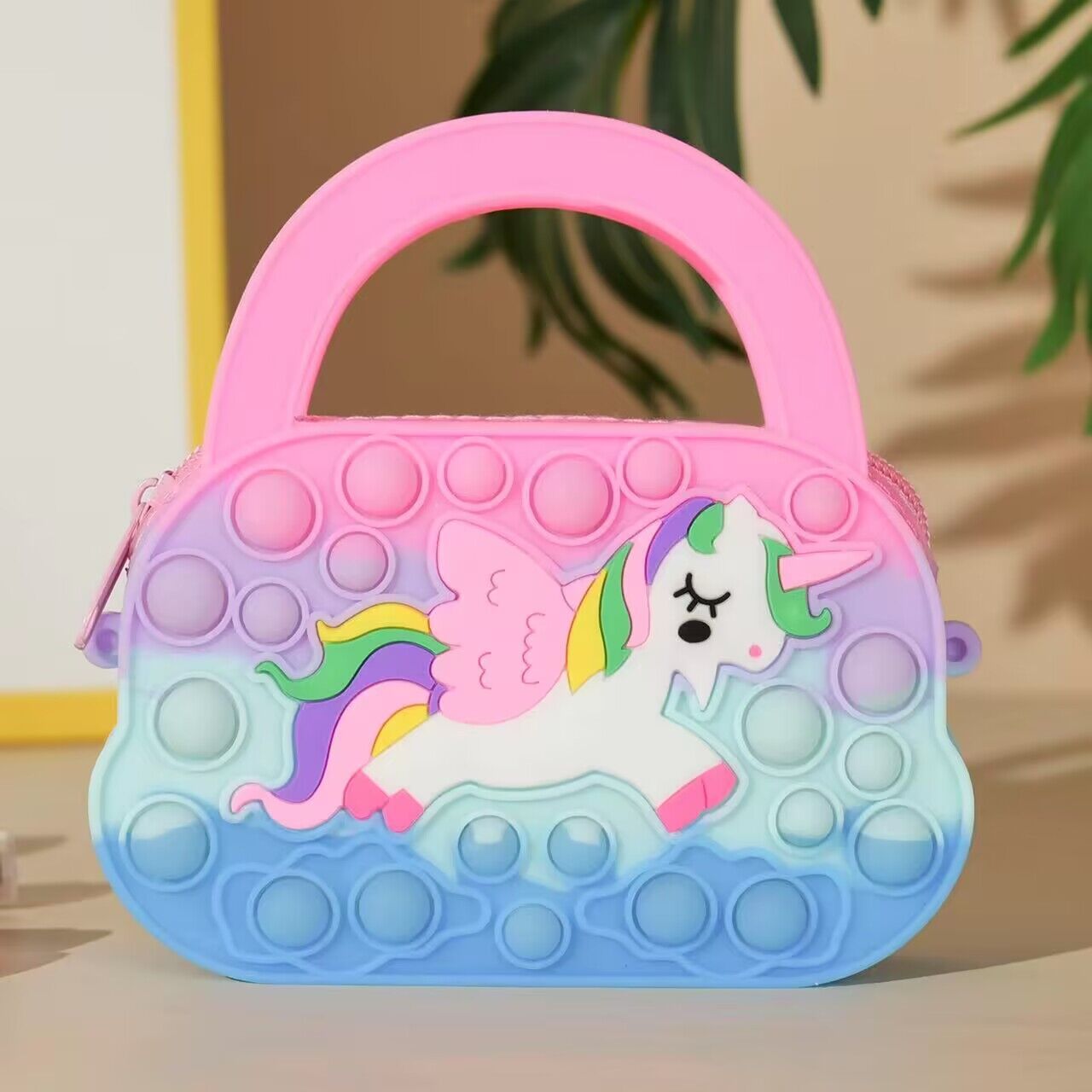 Unicorn Purse Rainbow Handbag  Toys for Girls Kids Pop Sensory Popper Toy for Unicorn Birthday Gifts