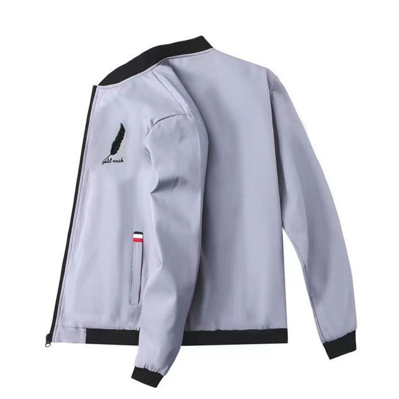 Men's Jacket Autumn Thin Long Sleeve Baseball Uniform Windproof Cycling Jacket Solid Zipper Casual Jacket
