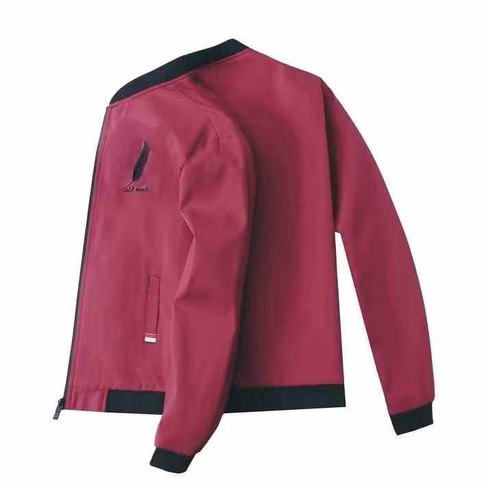 Men's Jacket Autumn Thin Long Sleeve Baseball Uniform Windproof Cycling Jacket Solid Zipper Casual Jacket