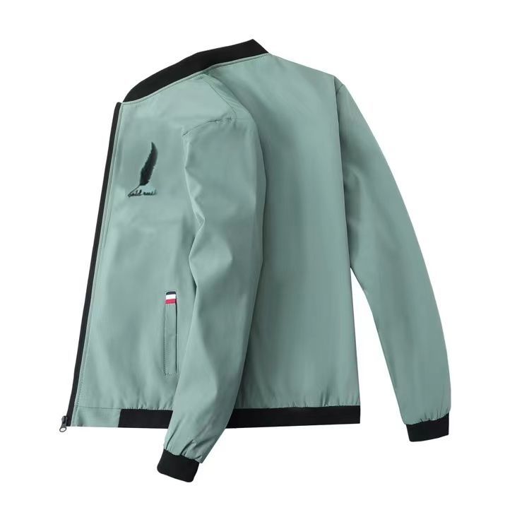 Men's Jacket Autumn Thin Long Sleeve Baseball Uniform Windproof Cycling Jacket Solid Zipper Casual Jacket