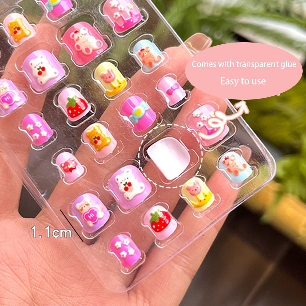 （Clearance Sale） New 3D Stereoscopic Nail Stickers for Children, Cute Finger Stickers for Kindergarten Girls, Eco friendly Jelly Glue Nail Stickers